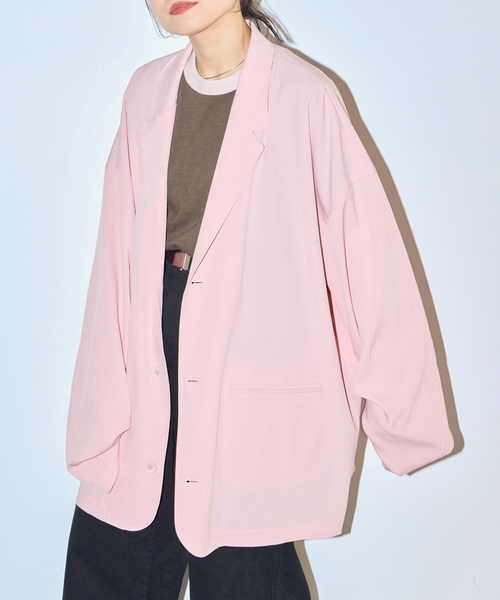 CITYSHOP（シティーショップ）の「OVER ジャケット（テーラードジャケット・レディース・ブラック/ピンク・FREE）」の13枚目の写真