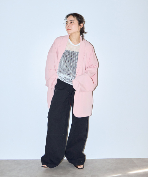 CITYSHOP（シティーショップ）の「OVER ジャケット（テーラードジャケット・レディース・ブラック/ピンク・FREE）」の14枚目の写真