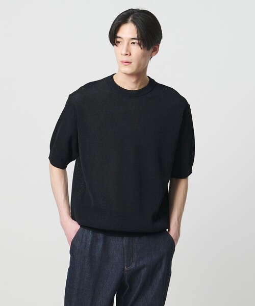 UNITED ARROWS（ユナイテッドアローズ）の「シャーリーカーン バーズアイ ショートスリーブ クルーネック ニットTシャツ（Tシャツ/カットソー・メンズ・ネイビー/グレー系/ターコイズブルー系/モカ・XL/L/M/S）」の3枚目の写真