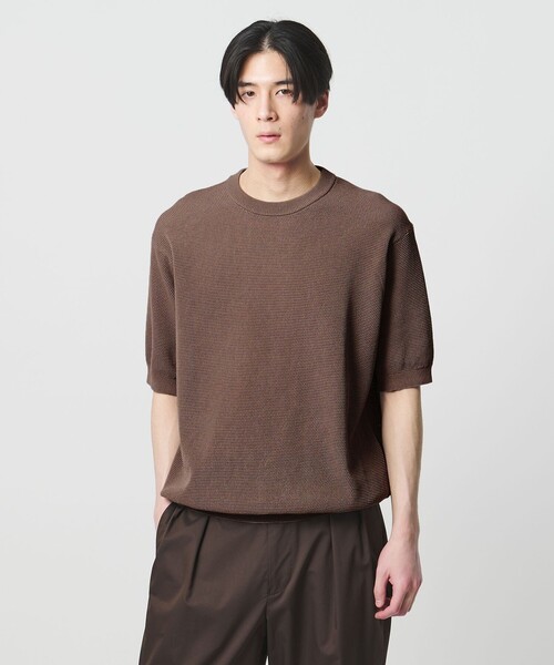 UNITED ARROWS（ユナイテッドアローズ）の「シャーリーカーン バーズアイ ショートスリーブ クルーネック ニットTシャツ（Tシャツ/カットソー・メンズ・ネイビー/グレー系/ターコイズブルー系/モカ・XL/L/M/S）」の12枚目の写真