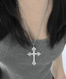 NO WAY | /Bz/クロスネックレス シルバーネックレス / ゴシッククロス Y2K 韓国 古着MIX ストリート アクセサリー ユニセックス(DAY)(ネックレス)