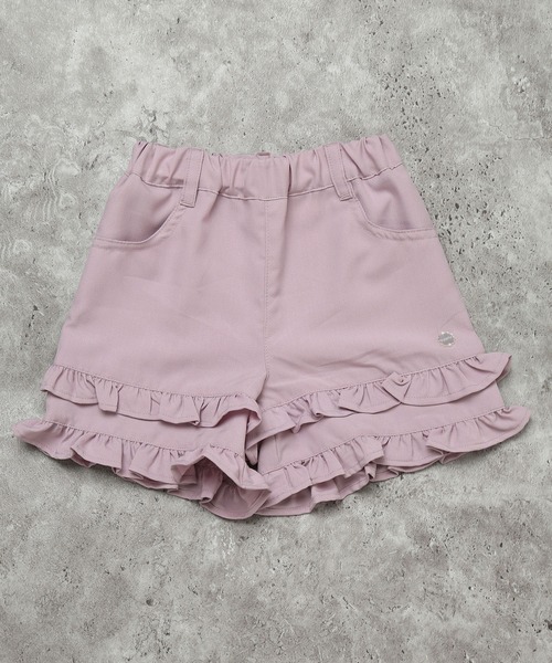 la poche biscuit(ラポシェビスキュイ)の「【リネンライク】ティアードフリル ショートパンツ(その他パンツ・キッズ・ベージュ/ラベンダー/ピンク・80/90/100/110/120/130/140)」の2枚目の写真