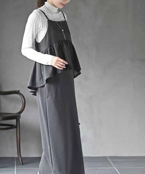 rps（アールピーエス）の「カットジョーゼットドッキング風ワンピース（ワンピース・レディース・ブラック・フリー）」の3枚目の写真