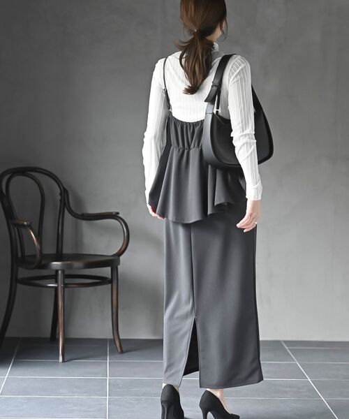 rps（アールピーエス）の「カットジョーゼットドッキング風ワンピース（ワンピース・レディース・ブラック・フリー）」の4枚目の写真