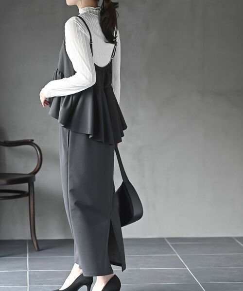 rps（アールピーエス）の「カットジョーゼットドッキング風ワンピース（ワンピース・レディース・ブラック・フリー）」の5枚目の写真