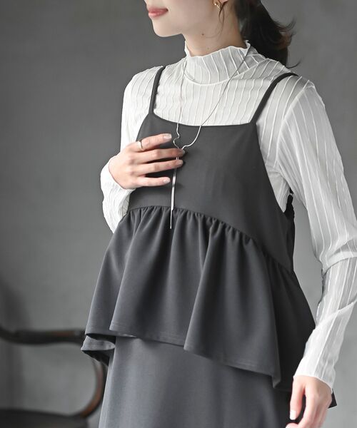 rps（アールピーエス）の「カットジョーゼットドッキング風ワンピース（ワンピース・レディース・ブラック・フリー）」の6枚目の写真