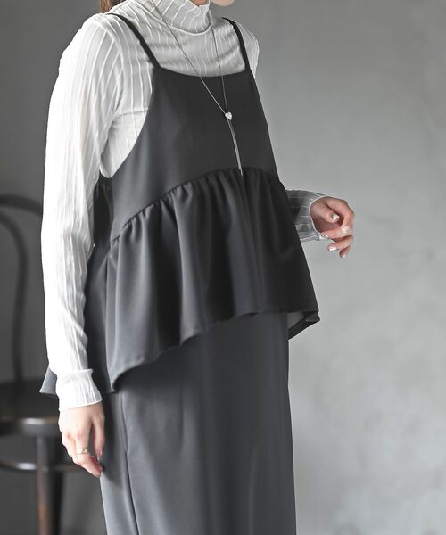 rps（アールピーエス）の「カットジョーゼットドッキング風ワンピース（ワンピース・レディース・ブラック・フリー）」の7枚目の写真