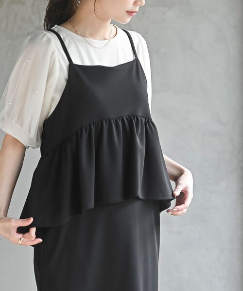 rps（アールピーエス）の「カットジョーゼットドッキング風ワンピース（ワンピース・レディース・ブラック・フリー）」の15枚目の写真