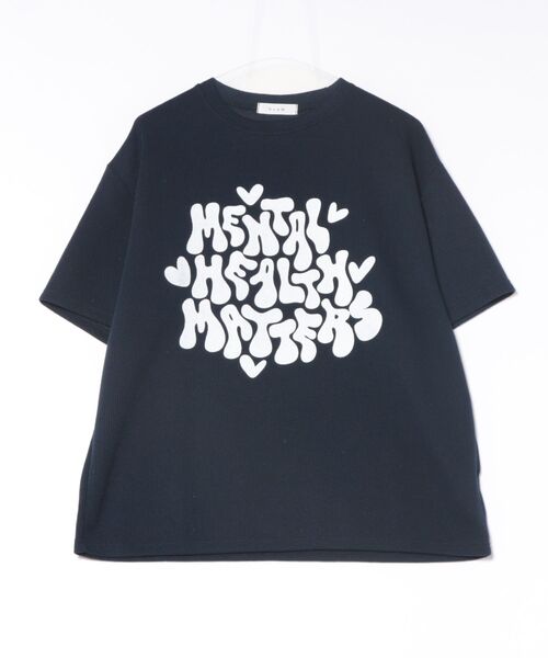 a.p.o.v.（エーピーオービー）の「a.p.o.v. ポップアートロゴメッセージサマーニットオーバーサイズTシャツ（Tシャツ/カットソー・メンズ・ネイビー/ホワイト/ブラック・ONESIZE）」の6枚目の写真