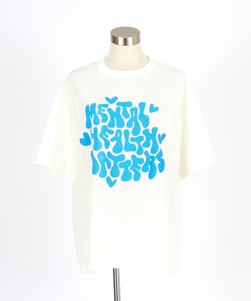 a.p.o.v.（エーピーオービー）の「a.p.o.v. ポップアートロゴメッセージサマーニットオーバーサイズTシャツ（Tシャツ/カットソー・メンズ・ネイビー/ホワイト/ブラック・ONESIZE）」の16枚目の写真