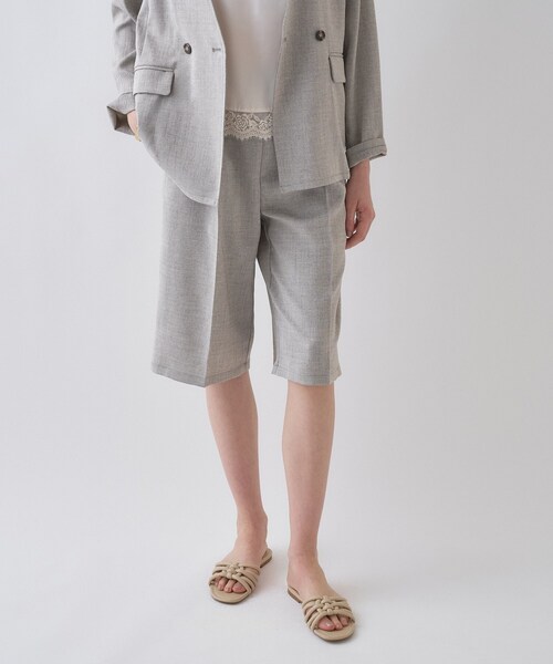 cloenc(クロエンス)の「【セットアップ/接触冷感/マシンウォッシュ】リネンライクハーフパンツ(その他パンツ・レディース・ベージュ系その他6/ライトグレー系3/ブラウン系4・03/02/01)」の6枚目の写真