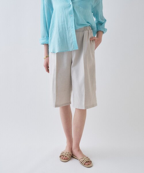 cloenc(クロエンス)の「【セットアップ/接触冷感/マシンウォッシュ】リネンライクハーフパンツ(その他パンツ・レディース・ベージュ系その他6/ライトグレー系3/ブラウン系4・03/02/01)」の13枚目の写真