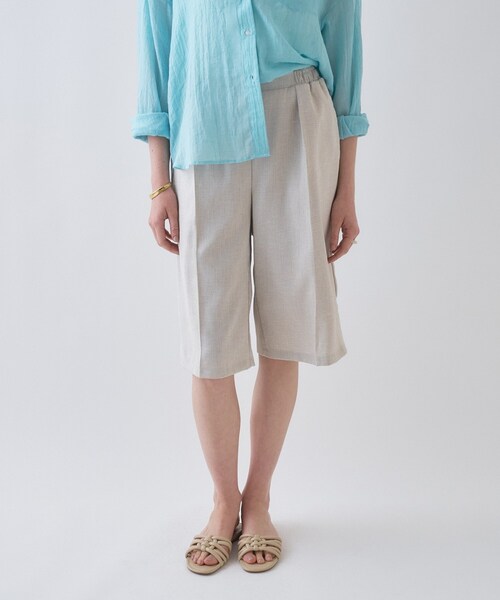 cloenc(クロエンス)の「【セットアップ/接触冷感/マシンウォッシュ】リネンライクハーフパンツ(その他パンツ・レディース・ベージュ系その他6/ライトグレー系3/ブラウン系4・03/02/01)」の14枚目の写真
