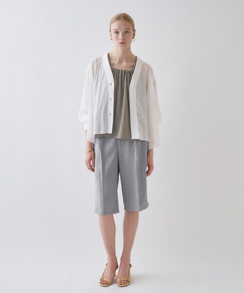 cloenc(クロエンス)の「【セットアップ/接触冷感/マシンウォッシュ】リネンライクハーフパンツ(その他パンツ・レディース・ベージュ系その他6/ライトグレー系3/ブラウン系4・03/02/01)」の18枚目の写真