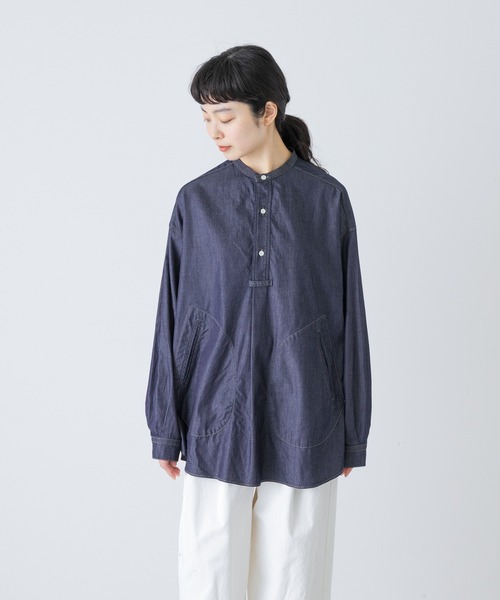 かぐれ(カグレ)の「デニムプルオーバーシャツ(シャツ/ブラウス・レディース・インディゴブルー・FREE)」の8枚目の写真