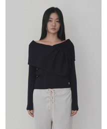 Drape Long Sleeve Top / Navy