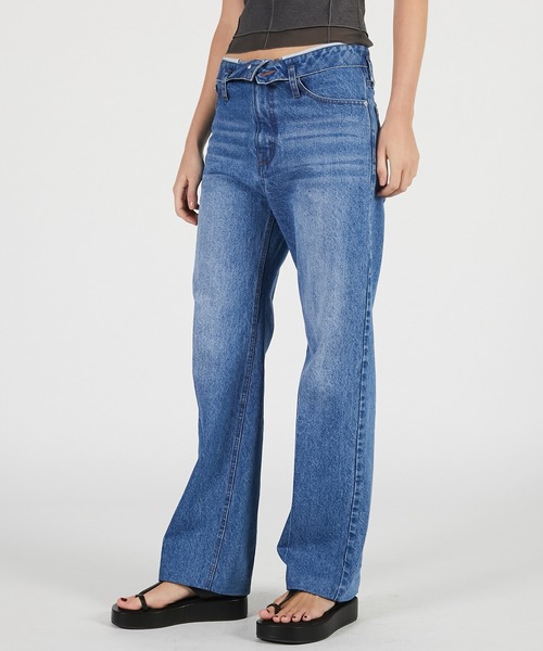 PRANK PROJECT（プランクプロジェクト）の「【2026Summer Pre-Order】クリースストレートジーンズ / Crease Straight Jeans（デニムパンツ・レディース・ブルー/ブラック・36/38）」の14枚目の写真