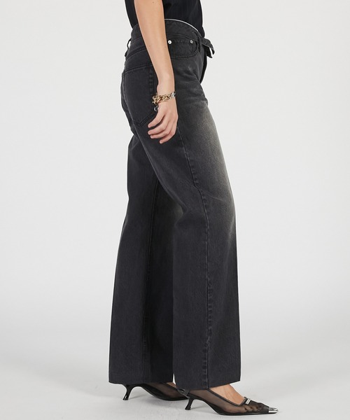 PRANK PROJECT（プランクプロジェクト）の「【2026Summer Pre-Order】クリースストレートジーンズ / Crease Straight Jeans（デニムパンツ・レディース・ブルー/ブラック・36/38）」の12枚目の写真