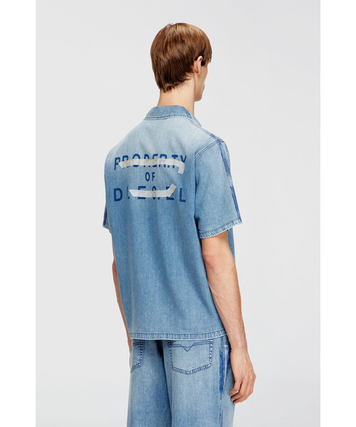 DIESEL(ディーゼル)の「メンズ デニム半袖シャツ D-NABIL-S9(シャツ/ブラウス・メンズ・ライトインディゴブルー・SMALL/MEDIUM/LARGE)」の7枚目の写真