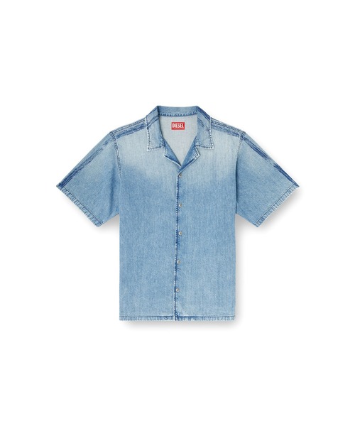 DIESEL(ディーゼル)の「メンズ デニム半袖シャツ D-NABIL-S9(シャツ/ブラウス・メンズ・ライトインディゴブルー・SMALL/MEDIUM/LARGE)」の4枚目の写真