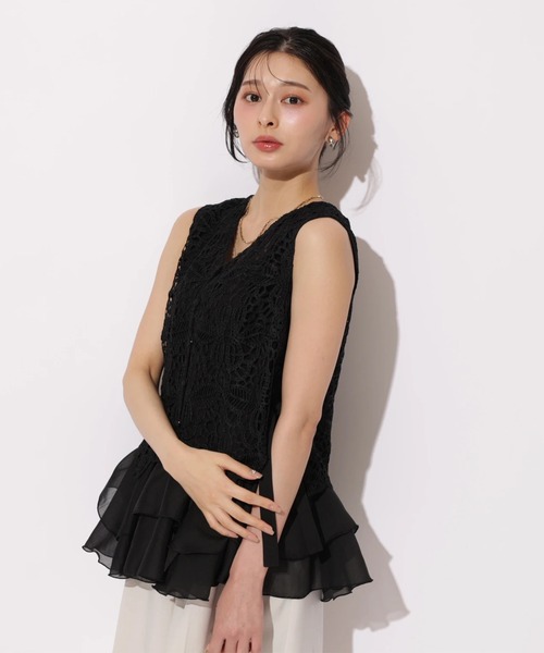 Apuweiser-riche（アプワイザーリッシェ）の「２ＷＡＹバテンレースブラウス（シャツ/ブラウス・レディース・ホワイト/ピンクベージュ/ブラック/ブラウン・2/1）」の10枚目の写真