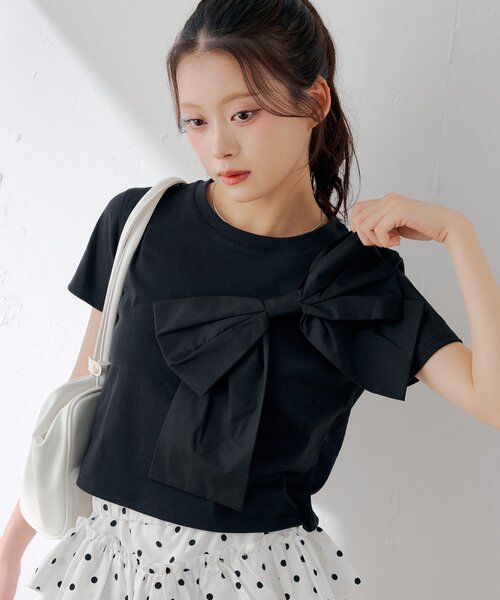 リボンデザインチビT（Tシャツ/カットソー）｜Chico（チコ）の