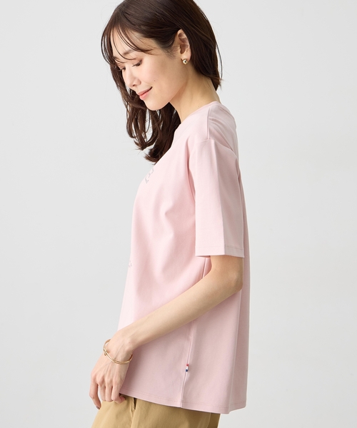 Petit Honfleur(プチオンフルール)の「フルーツプリントTシャツ【オーガニックコットンブレンド・接触冷感・UVカット】(Tシャツ/カットソー・レディース・ピンク/ネイビー/グレー・M/L)」の5枚目の写真
