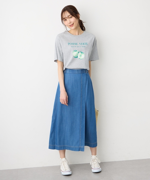 Petit Honfleur(プチオンフルール)の「フルーツプリントTシャツ【オーガニックコットンブレンド・接触冷感・UVカット】(Tシャツ/カットソー・レディース・ピンク/ネイビー/グレー・M/L)」の11枚目の写真