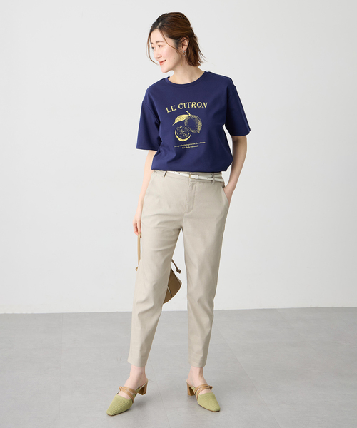Petit Honfleur(プチオンフルール)の「フルーツプリントTシャツ【オーガニックコットンブレンド・接触冷感・UVカット】(Tシャツ/カットソー・レディース・ピンク/ネイビー/グレー・M/L)」の14枚目の写真