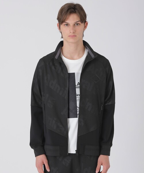 BLACK LABEL CRESTBRIDGE(ブラックレーベル・クレストブリッジ)の「【WEB・一部店舗限定】【BLACK lab.×Admiral】メッシュジャカードロゴトラックジャケット(ブルゾン・メンズ・ブラック・L)」の1枚目の写真