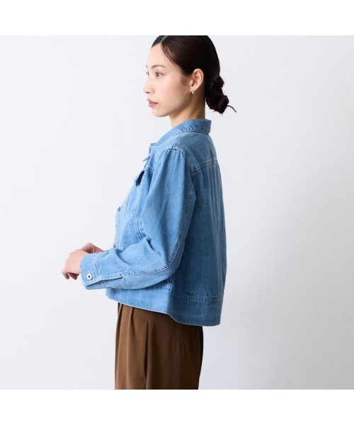 COMMON+HAUS(コモンハウス)の「クロップドデニムジャケット(デニムジャケット・レディース・ブラック/ブルー・FREE)」の12枚目の写真