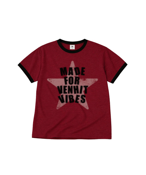 VENHIT(ベンヒット)の「VH VIBE リンガー半袖Tシャツ(Tシャツ/カットソー・レディース・クリーム/スカイブルー/ライトグレー/バーガンディー・MEDIUM/LARGE)」の4枚目の写真