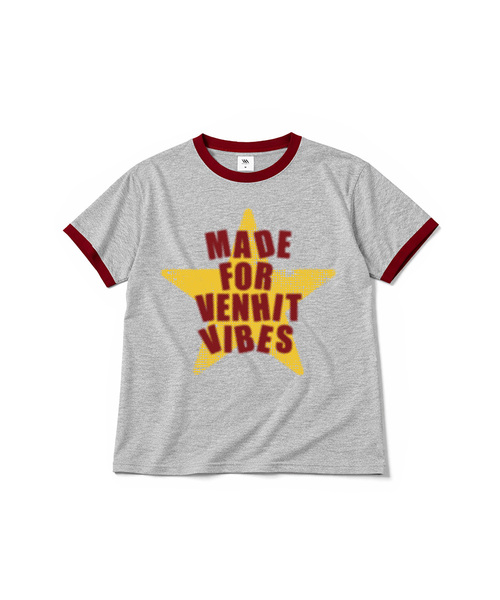 VENHIT(ベンヒット)の「VH VIBE リンガー半袖Tシャツ(Tシャツ/カットソー・レディース・クリーム/スカイブルー/ライトグレー/バーガンディー・MEDIUM/LARGE)」の2枚目の写真