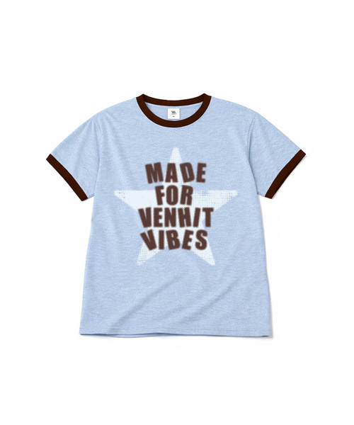 VENHIT(ベンヒット)の「VH VIBE リンガー半袖Tシャツ(Tシャツ/カットソー・レディース・クリーム/スカイブルー/ライトグレー/バーガンディー・MEDIUM/LARGE)」の1枚目の写真