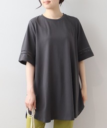 セール】【L～6L 大きいサイズ】異素材切替ティアードチュニック
