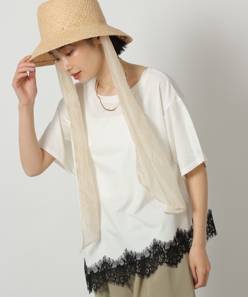 LAKOLE(ラコレ)の「裾レースドッキングT / 671861(Tシャツ/カットソー・レディース・ホワイト/オフホワイト/チャコール/ブラック・FREE)」の9枚目の写真