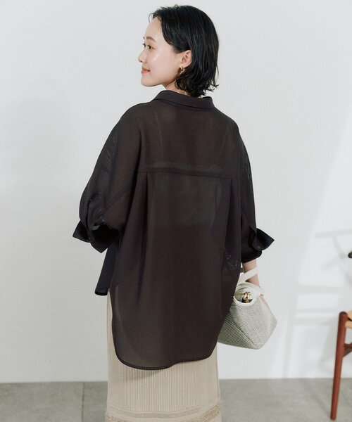 RIVE DROITE(リヴドロワ)の「【上品な透け感】メッシュドルマンシャツ(シャツ/ブラウス・レディース・グレー/ブラック/ブラウン・FREE)」の13枚目の写真