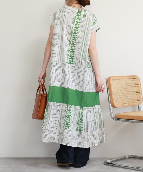 KILKI(キルキー)の「kilki 総柄ノースリーブワンピース(ワンピース・レディース・ホワイト×グリーン/ブラック×グリーン・FREE)」の16枚目の写真