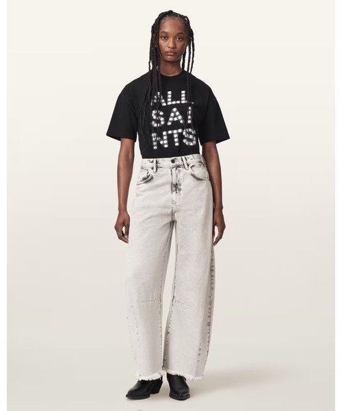 ALLSAINTS（オールセインツ）の「PAYTON HIGH WAISTED BARREL LEG DENIM JEANS | PAYTON ハイウエスト バレル レッグ ジーンズ（デニムパンツ・レディース・グレー系その他・25/26/27/24）」の5枚目の写真