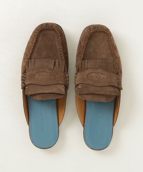 MARNI（マルニ）の「SUEDE LEATHER / サボローファー（ローファー・メンズ・ブラウン系・42）」の4枚目の写真