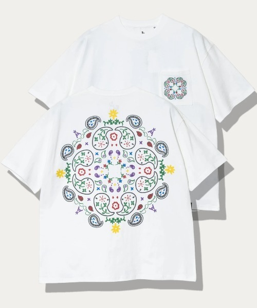 go slow caravan(ゴースローキャラバン)の「USA/C ペイズリー ゆったり TEE(Tシャツ/カットソー・メンズ・ネイビー/ホワイト・MEDIUM/SMALL/X-LARGE/LARGE)」の1枚目の写真