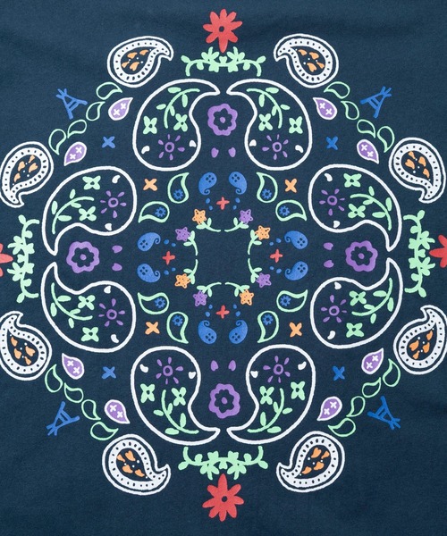go slow caravan(ゴースローキャラバン)の「USA/C ペイズリー ゆったり TEE(Tシャツ/カットソー・メンズ・ネイビー/ホワイト・MEDIUM/SMALL/X-LARGE/LARGE)」の10枚目の写真