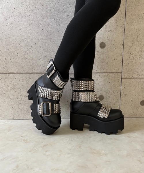 スタッズベルト 厚底ブーツ Charla Tedrick│Jeffrey Campbell