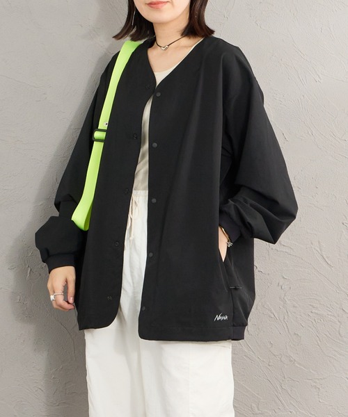 NANGA（ナンガ）の「[NANGA/ナンガ] DotAir COMFY ノーカラー カーディガン（カーディガン/ボレロ・レディース・ブラック/ネイビー・M/L）」の2枚目の写真