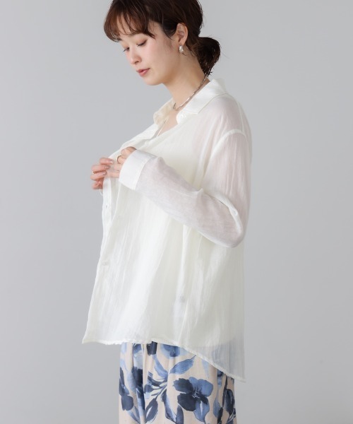 Bou Jeloud(ブージュルード)の「ガーゼシャツ(Tシャツ/カットソー・レディース・アイボリー/ブラック/ピンク/グリーン/イエロー・FREE)」の11枚目の写真