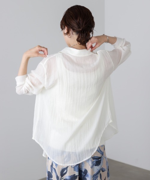 Bou Jeloud(ブージュルード)の「ガーゼシャツ(Tシャツ/カットソー・レディース・アイボリー/ブラック/ピンク/グリーン/イエロー・FREE)」の12枚目の写真