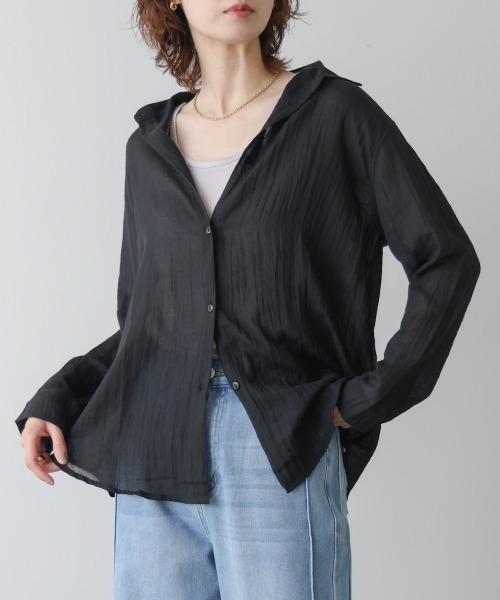 Bou Jeloud(ブージュルード)の「ガーゼシャツ(Tシャツ/カットソー・レディース・アイボリー/ブラック/ピンク/グリーン/イエロー・FREE)」の20枚目の写真