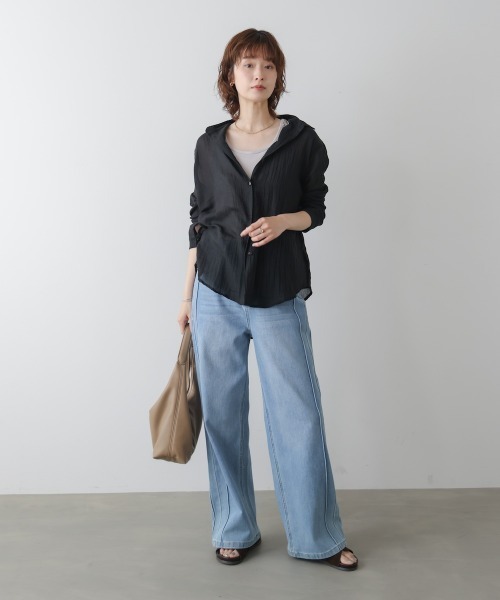 Bou Jeloud(ブージュルード)の「ガーゼシャツ(Tシャツ/カットソー・レディース・アイボリー/ブラック/ピンク/グリーン/イエロー・FREE)」の21枚目の写真