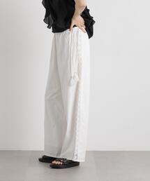 made in INDIA サイドレースワイドパンツ