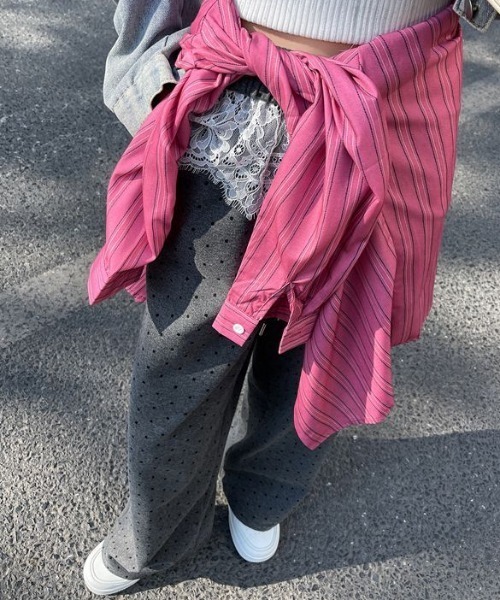 SHEPP(シープ)の「ウエストレース ドット柄イージーパンツ(その他パンツ・レディース・ブラック/グレー・M/S)」の17枚目の写真
